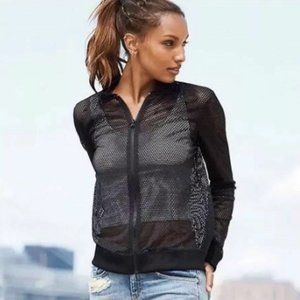 VSX Mesh Bomber Zip Up Jacket Black